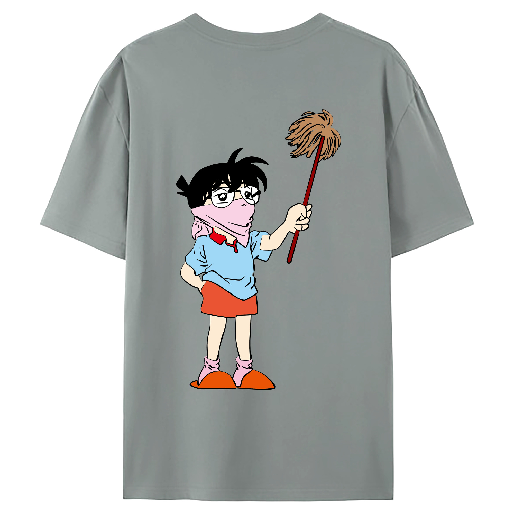 （画像用） 名探偵コナン 江戸川 コナン Detective Conan Conan Edogawa 綿100％ メンズ半袖Tシャツ（バックプリント） 通気性